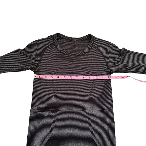 Lululemon | Swiftly Tech Long Sleeve Crew Tonka Stripe Heathered Black Size 2 - Picture 11 of 12